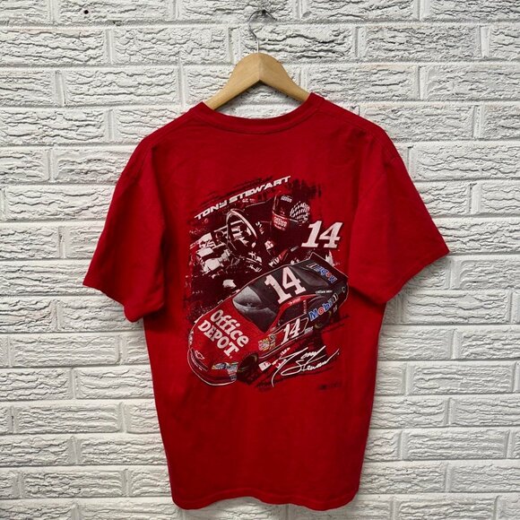 Vintage Tony Stewart‎ Nascar Shirt Men’s Large  Y2K Red Short Sleeve Tee - Picture 3 of 4